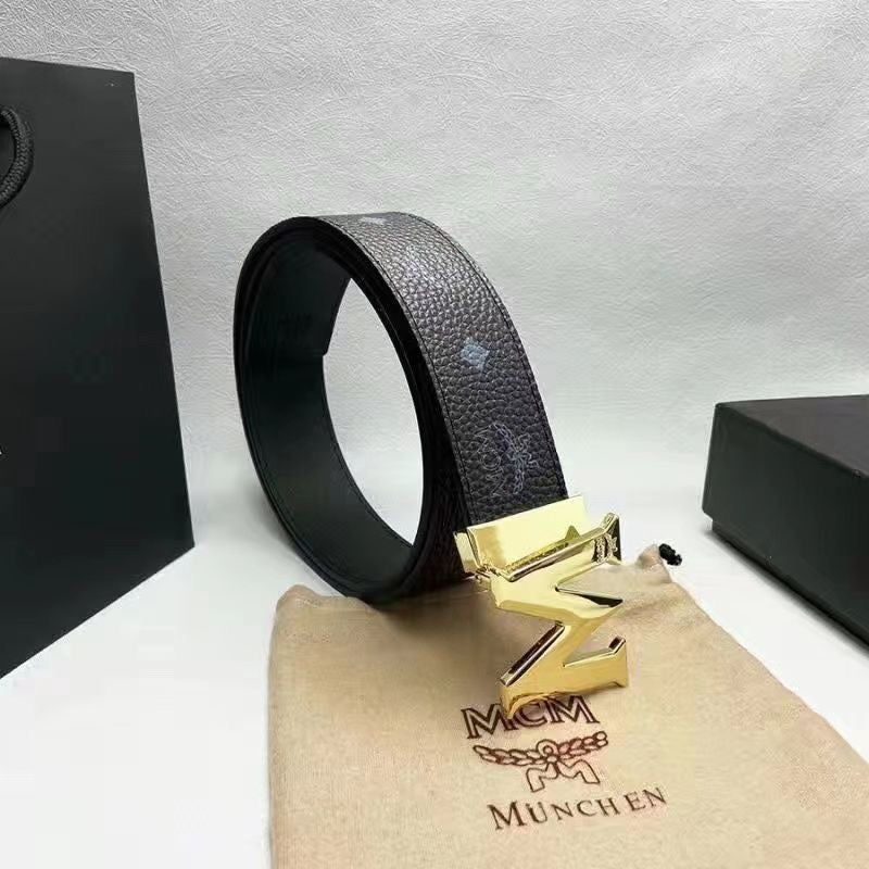 Selected Quality Simple MCM Buckle Leather Belt ITEM NO.: HF-BT032