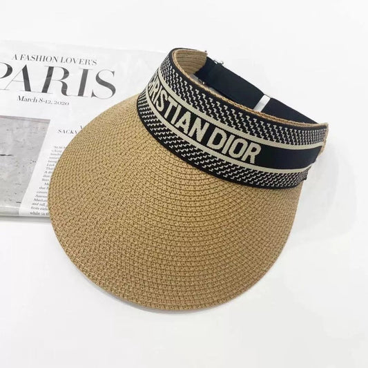 Christian Dior Visor Cap Hollow Straw Hat ITEM NO.: HF-HT005