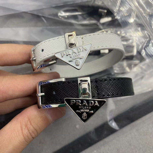Classical White Black Prada Leather Bracelets ITEM NO.: HF-JL028