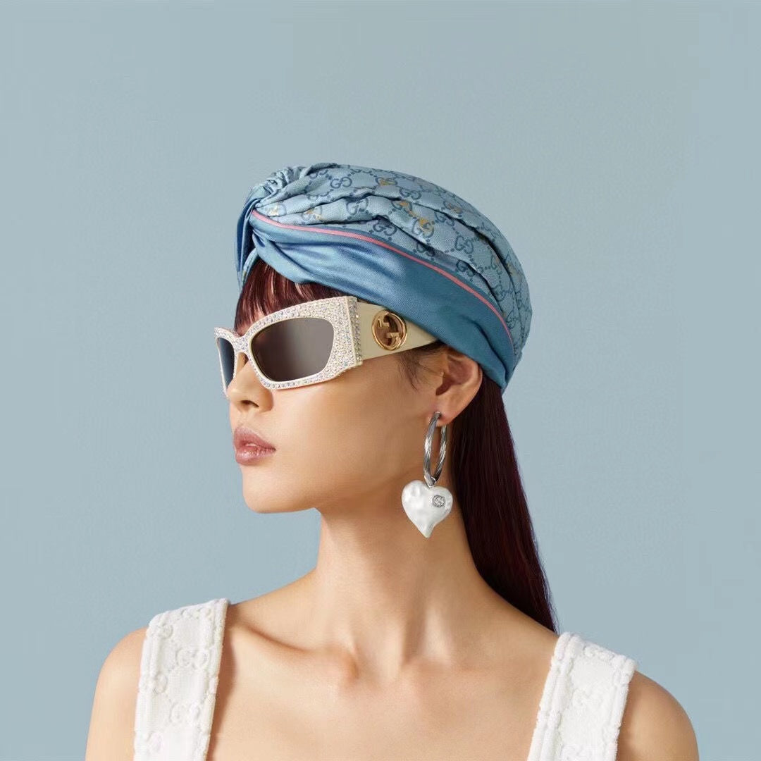 Gorgeous Blue Gucci GG Print Hair Headband ITEM NO.: HF-HD023