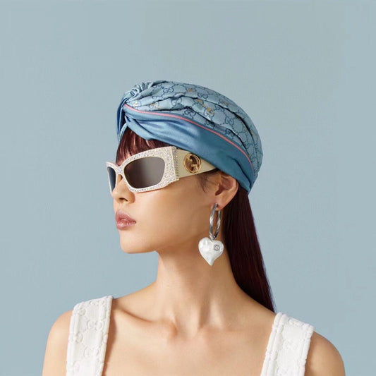 Gorgeous Blue Gucci GG Print Hair Headband ITEM NO.: HF-HD023