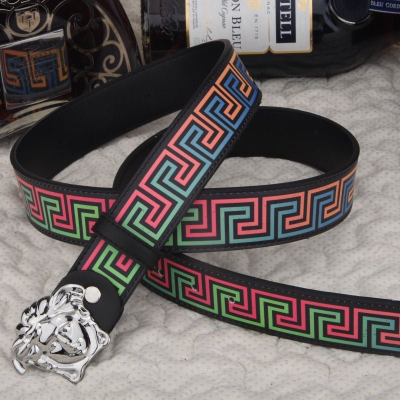 Fashionable Fancy Versace Print Leather Buckle Belt   ITEM NO.: HF-BT020