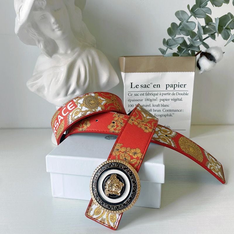 6 Different Styles Belt Heads Red Versace Buckle Leather Belt ITEM NO.: HF-BT007