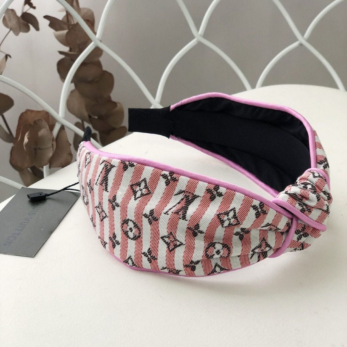 Pink LV Jacquard Hair Headband ITEM NO.: HF-HD021