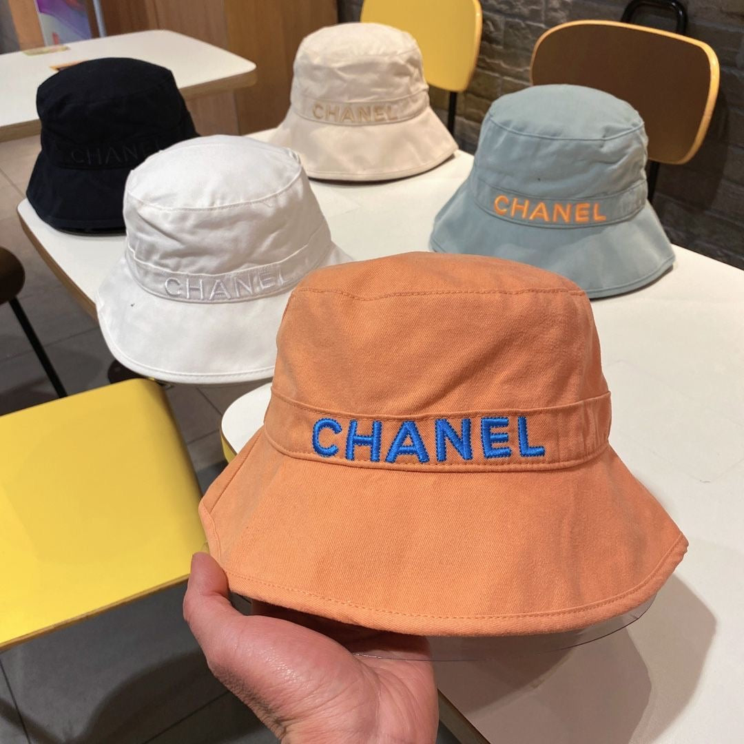 Multicolor Chanel Embroidery Cotton Bucket Hat ITEM NO.: HF-HT038