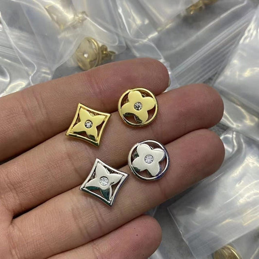 Fashionable Silver Gold LV Earrings Ear Studs  ITEM NO.: HF-JL009