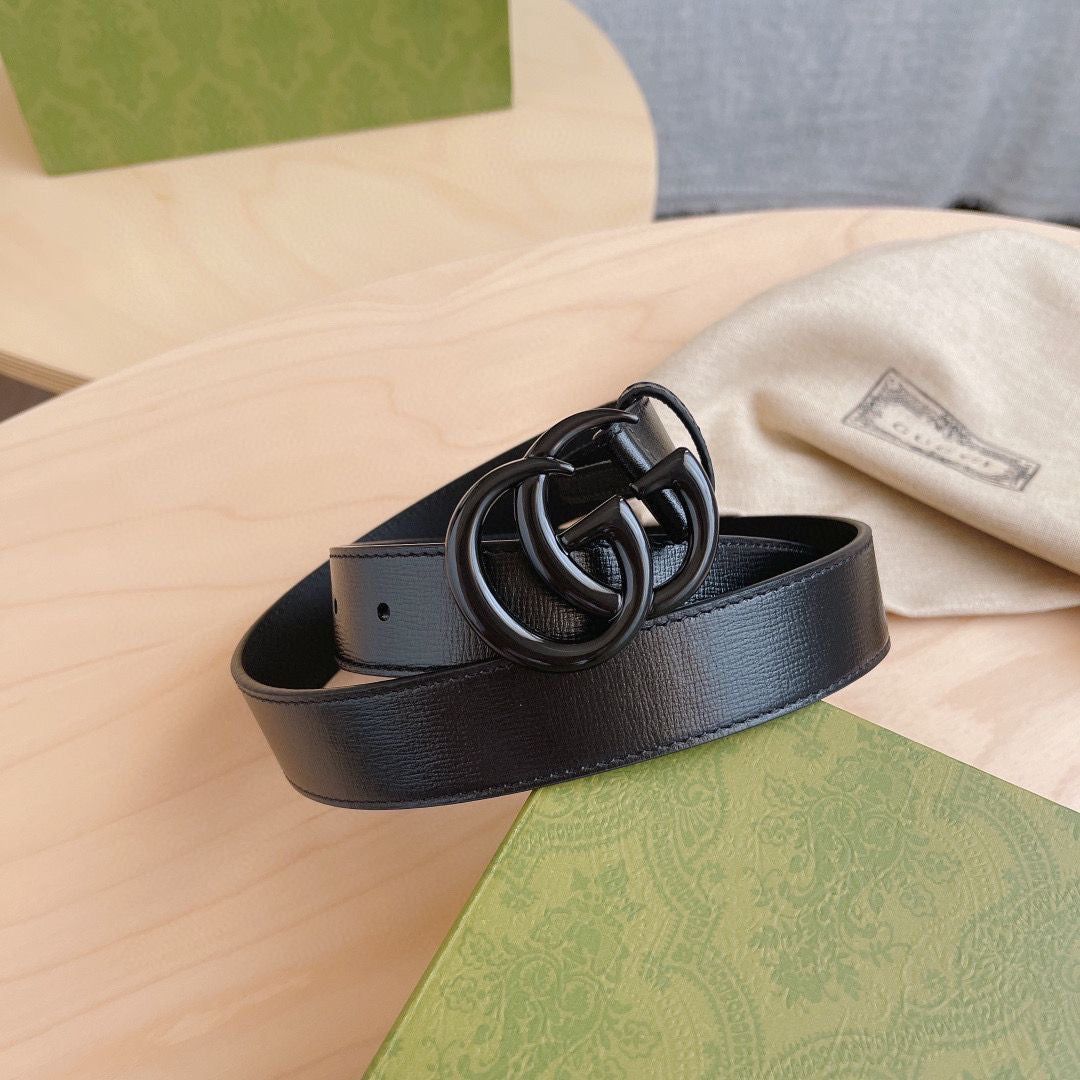 Black Gucci GG Buckle Genuine Leather Belt ITEM NO.: HF-BT003