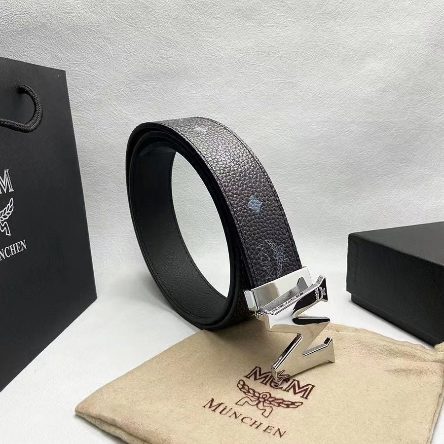 Selected Quality Simple MCM Buckle Leather Belt ITEM NO.: HF-BT032