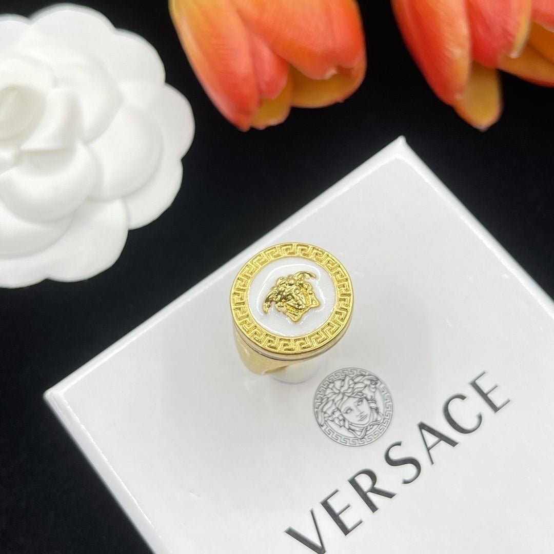 Three-Colour Classical Versace Head Logo Finger Rings ITEM NO.: HF-JL026