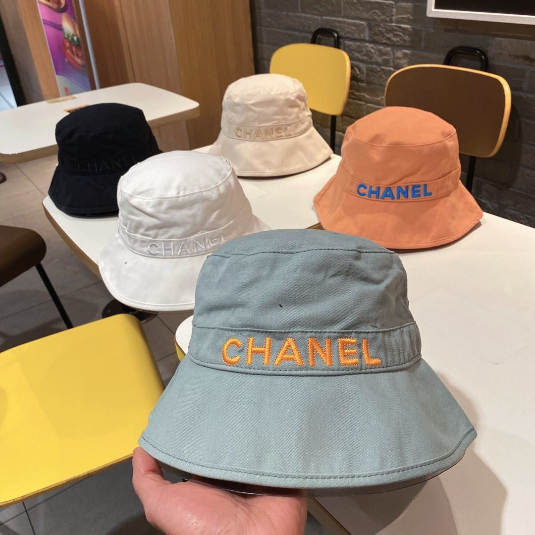 Multicolor Chanel Embroidery Cotton Bucket Hat ITEM NO.: HF-HT038