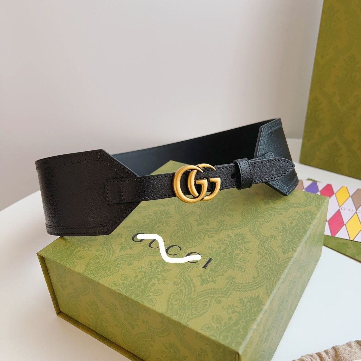 7CM Wide Gucci GG Buckle Genuine Leather Belt ITEM NO.: HF-BT006