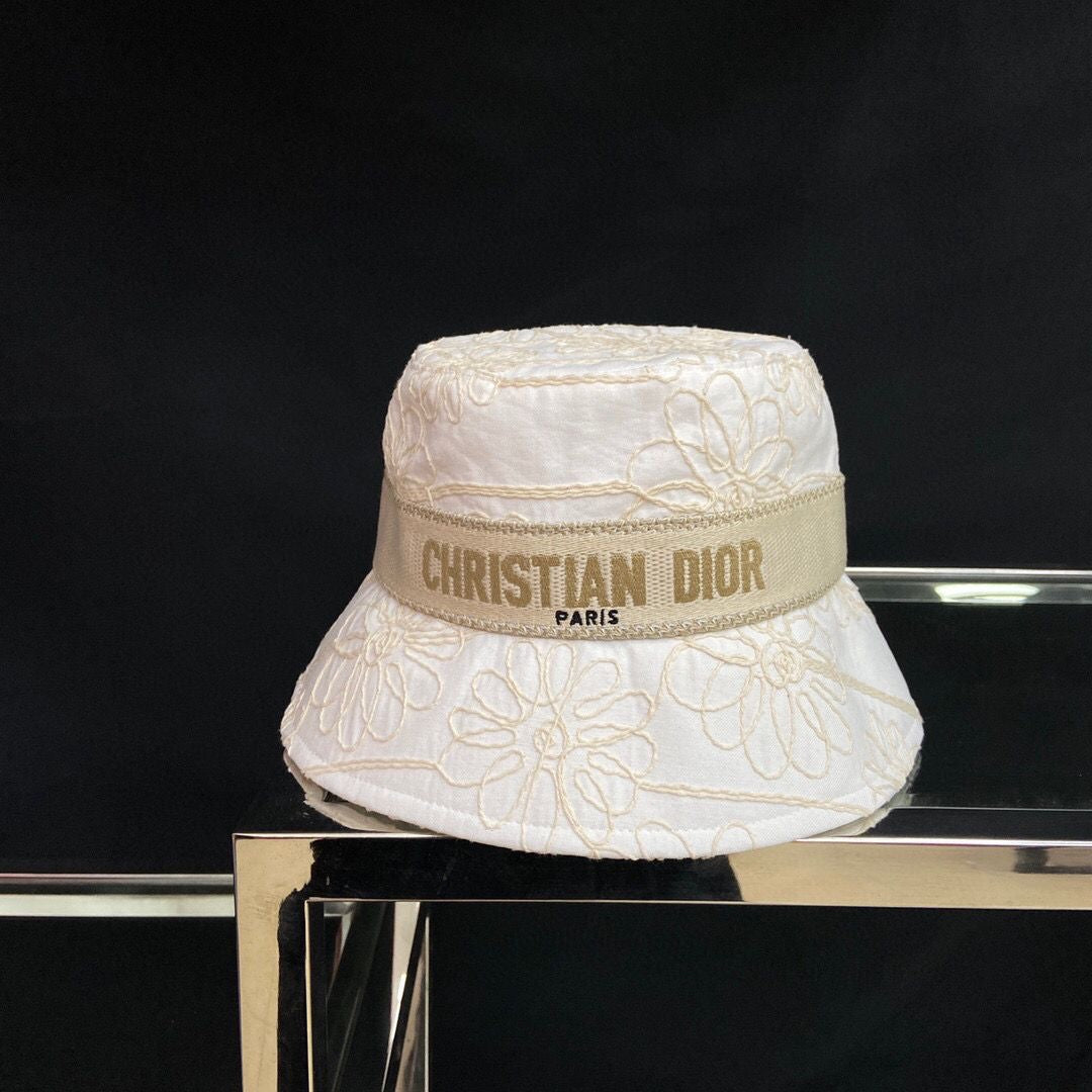 Cotton Embroidery Christian Dior Bucket Hat ITEM NO.: HF-HT026
