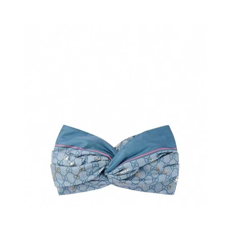 Gorgeous Blue Gucci GG Print Hair Headband ITEM NO.: HF-HD023