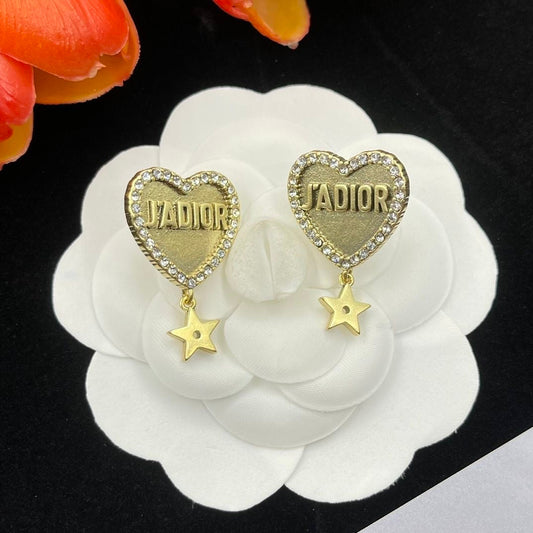 Loving Heart & Star Style Christian Dior Earrings   ITEM NO.: HF-JL044