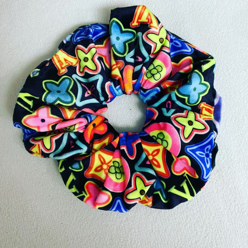 Custom LV design print hair scrunchies ITEM NO.: HF-HD031