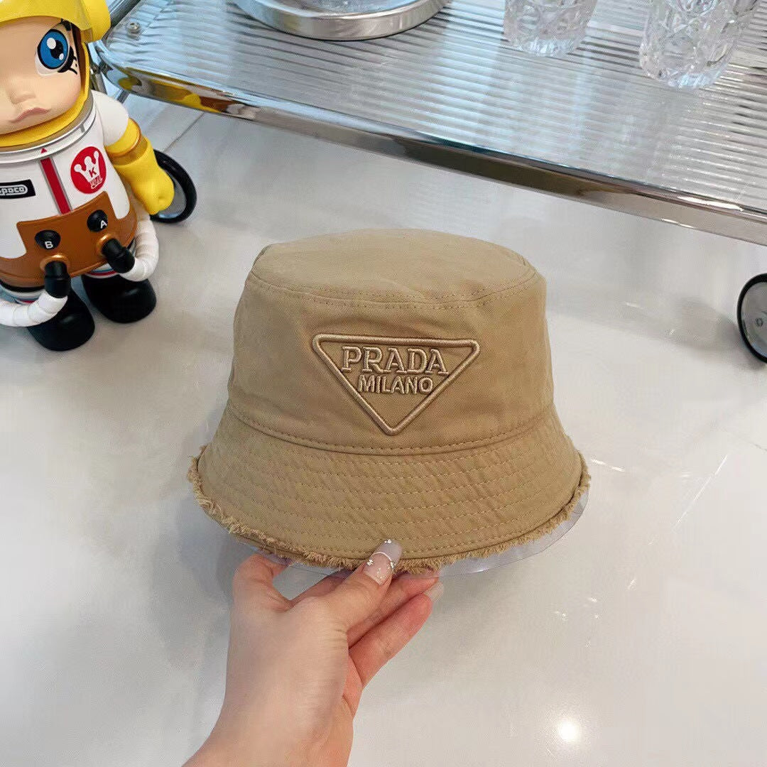 Prada Embroidery Washed Cotton Bucket Hat ITEM NO.: HF-HT042