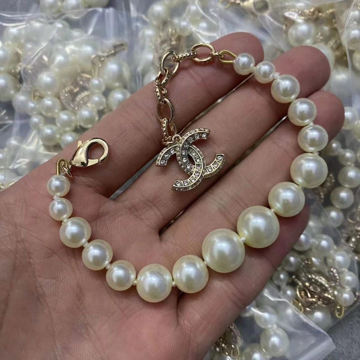 Five Styles Graceful Delicate Chanel CC Pearl Bracelets ITEM NO.: HF-JL061