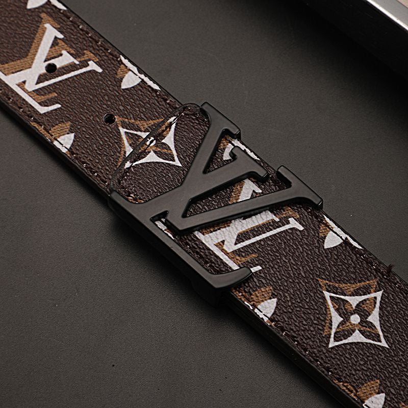High Quality Custom Design Bronw LV Buckle Leather Belt    ITEM NO.: HF-BT052