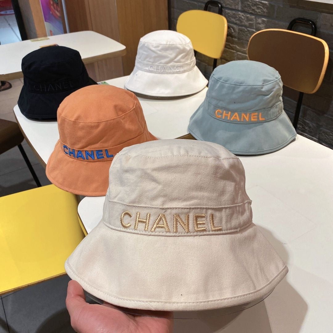 Multicolor Chanel Embroidery Cotton Bucket Hat ITEM NO.: HF-HT038