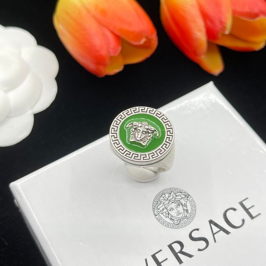 Three-Colour Classical Versace Head Logo Finger Rings ITEM NO.: HF-JL026