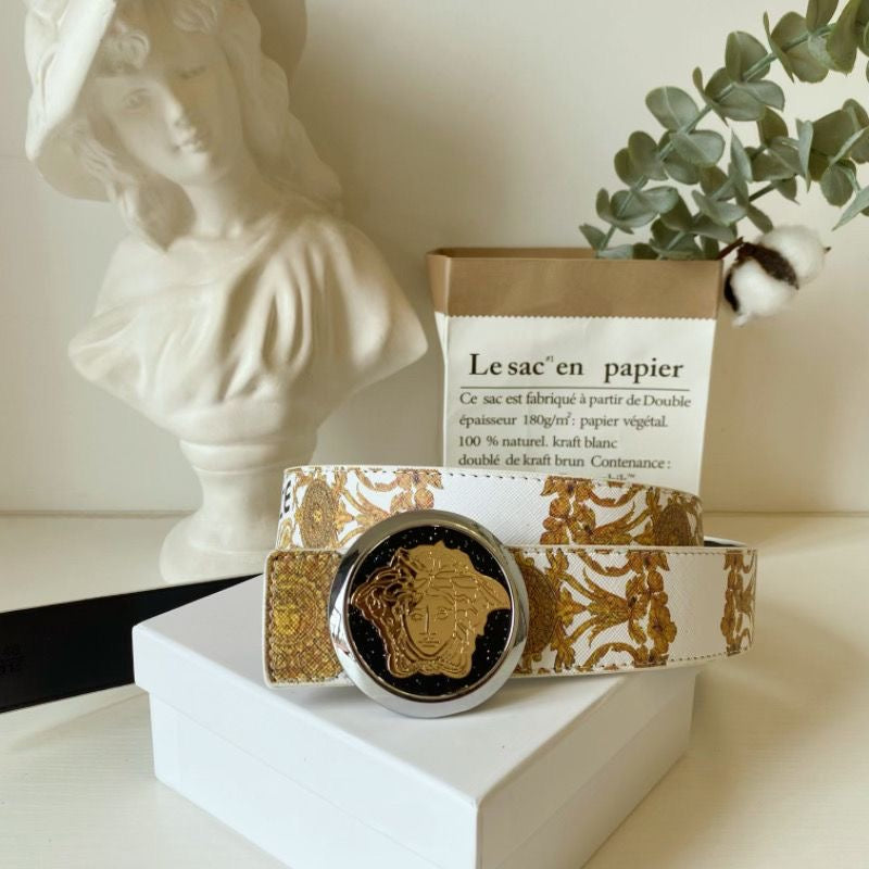 6 Different Styles Belt Heads White Versace Buckle Leather Belt ITEM NO.: HF-BT009