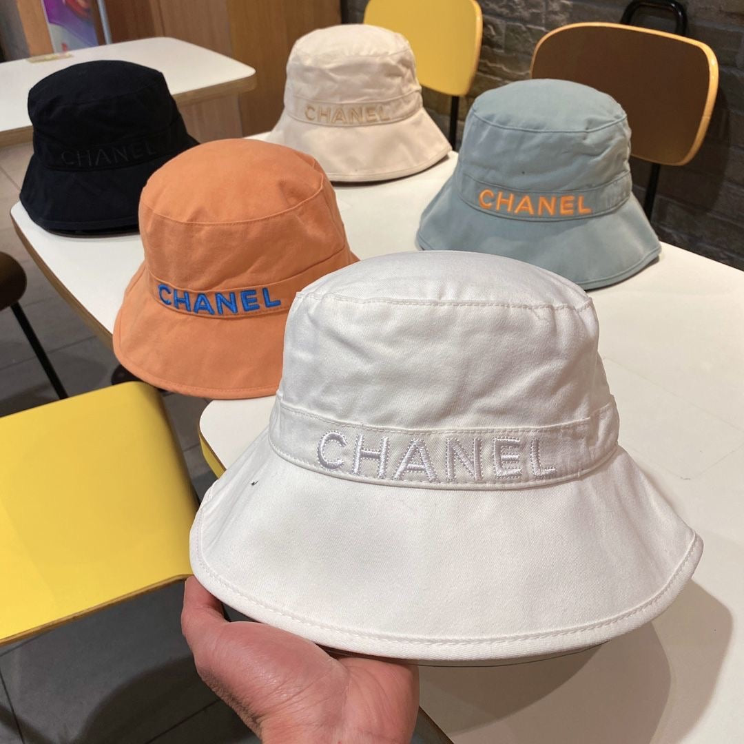 Multicolor Chanel Embroidery Cotton Bucket Hat ITEM NO.: HF-HT038