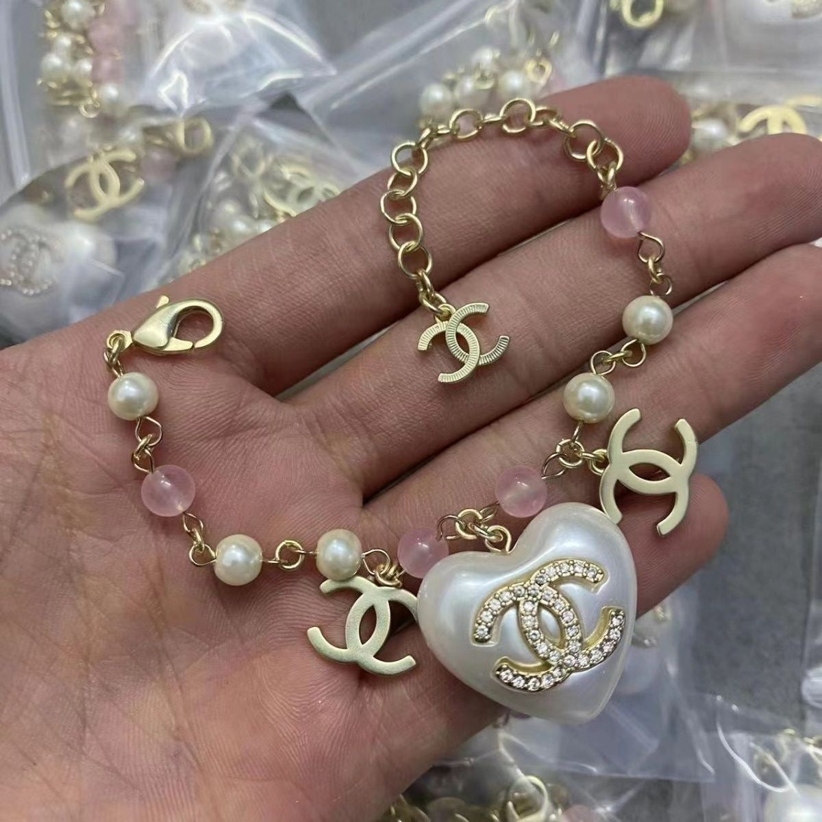 Five Styles Graceful Delicate Chanel CC Pearl Bracelets ITEM NO.: HF-JL061
