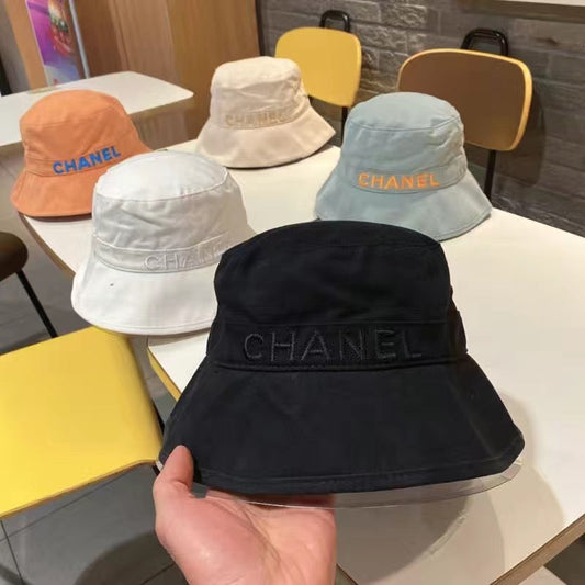 Multicolor Chanel Embroidery Cotton Bucket Hat ITEM NO.: HF-HT038