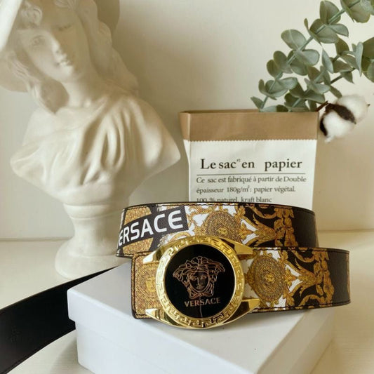 6 Different Styles Belt Heads Black Versace Buckle Leather Belt ITEM NO.: HF-BT008