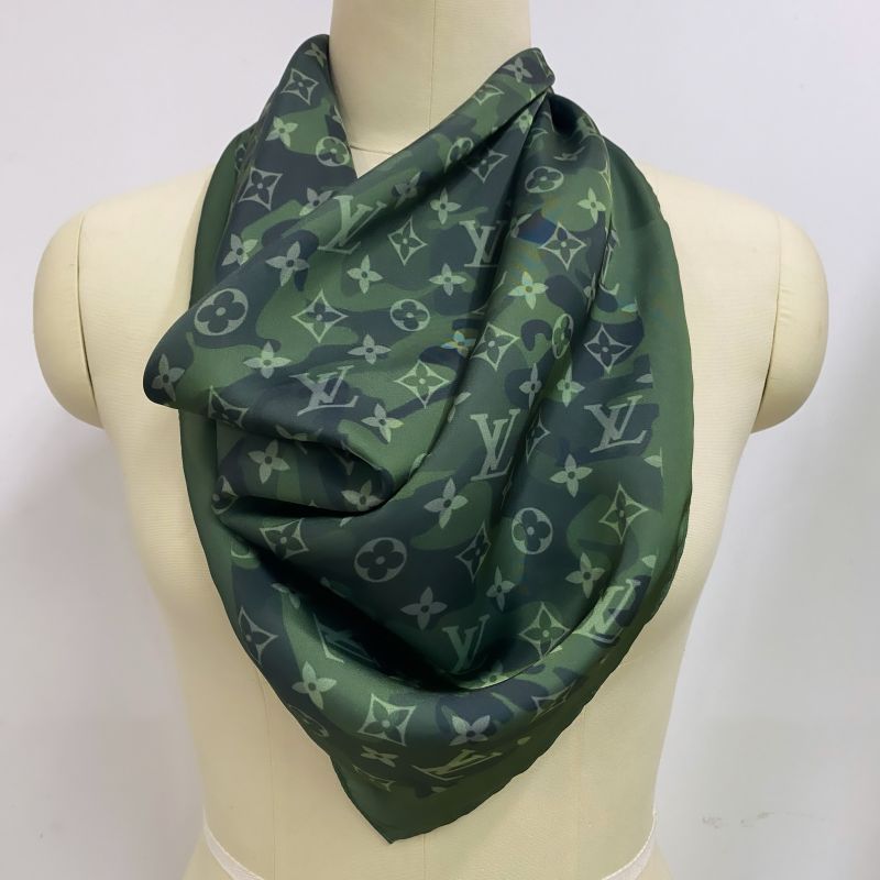 Custom LV design print silk feeling functional neck scarf head scarf sleeping hair wrapping scarf decorative scarf etc ITEM NO.: HF-SF003