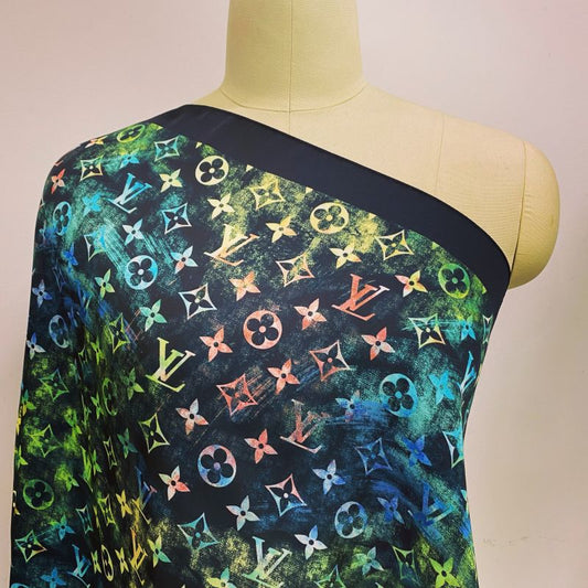 Custom LV design print silk feeling functional neck scarf head scarf sleeping hair wrapping scarf decorative scarf etc ITEM NO.: HF-SF013