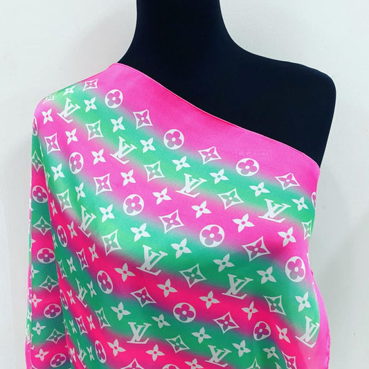 Custom LV design print silk feeling functional neck scarf head scarf sleeping hair wrapping scarf decorative scarf etc ITEM NO.: HF-SF019