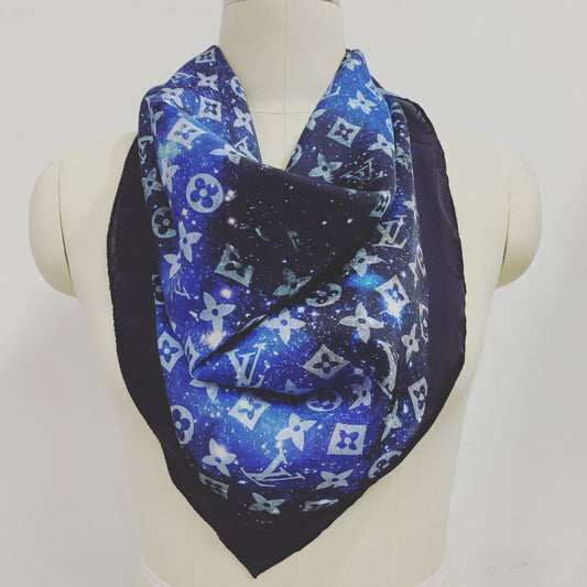 Custom LV design print silk feeling functional neck scarf head scarf sleeping hair wrapping scarf decorative scarf etc ITEM NO.: HF-SF038