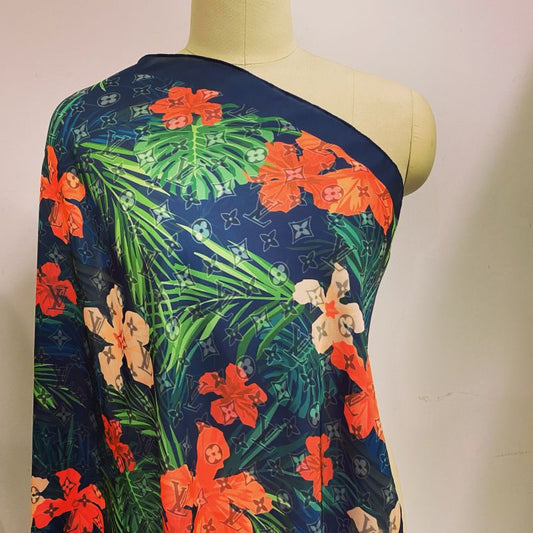 Custom LV design print silk feeling functional neck scarf head scarf sleeping hair wrapping scarf decorative scarf etc ITEM NO.: HF-SF041