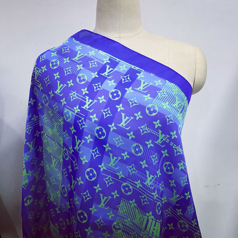 Custom LV design print silk feeling functional neck scarf head scarf sleeping hair wrapping scarf decorative scarf etc ITEM NO.: HF-SF043