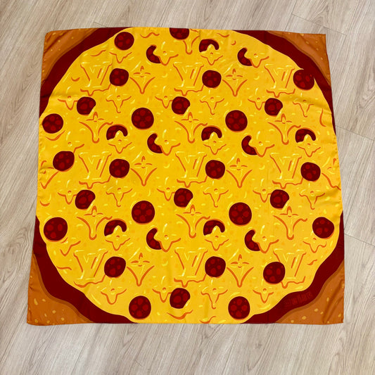 Custom LV printed silky functional scarf in collaborative design by talented designer ITEM NO.: HF-SF064