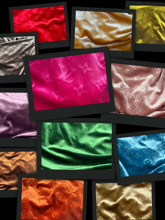 Mutiple Colors Designer LV Logo Embossed Luxury Shinning Velvet Fabrics NO.: LV-F140