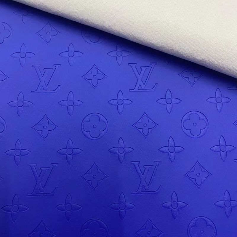 LV Leather Fabric Blue, Blue Louis Vuitton Leather Fabric