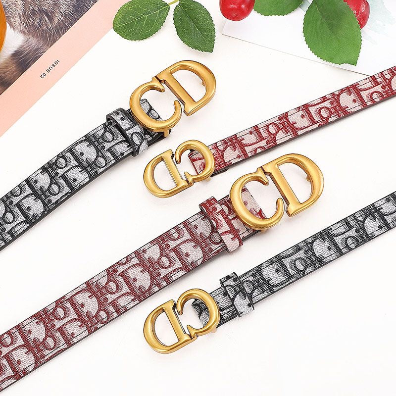 Selected Quality Simple Christian Dior Buckle Leather Belt ITEM NO.: HF-BT033