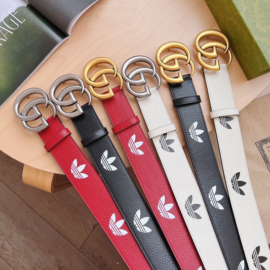 Adidas & Gucci Jointly-Designed GG Buckle Genuine Cow Leather Belt ITEM NO.: HF-BT013