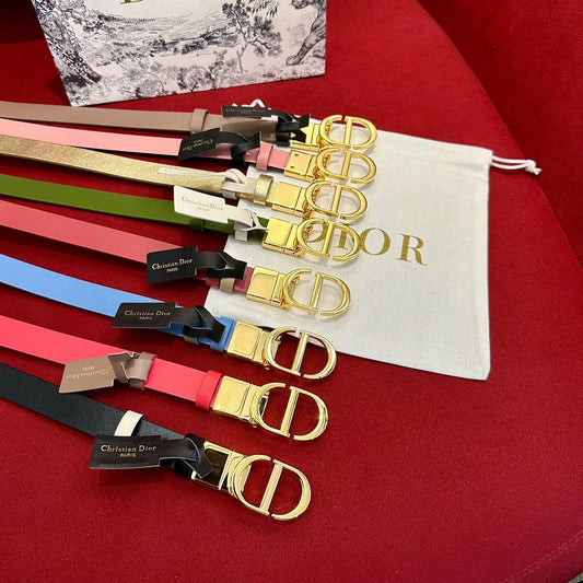 Multi-Colors Double-Sided Genuine Cow Leather Christian Dior CD Buckle Belt   ITEM NO.: HF-BT016
