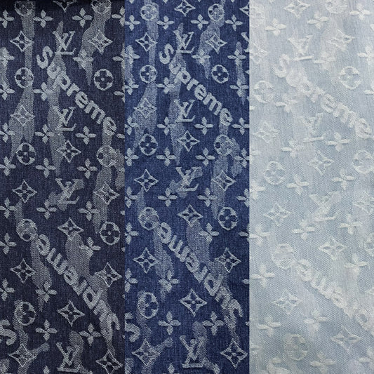 Selected Quality Mutiple Colors LV Supreme Jacquard Denim Washed Fabrics