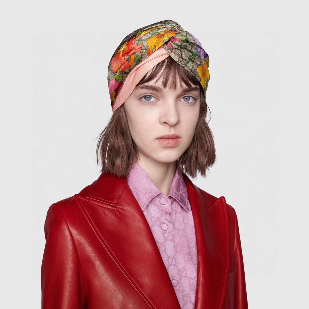 Gucci Floral Print Headband & Scrunchy Pair ITEM NO.: HF-HD012