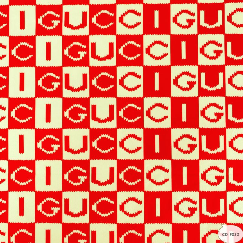Designer inspired Gucci Pattern digital printed four way spandex fabrics