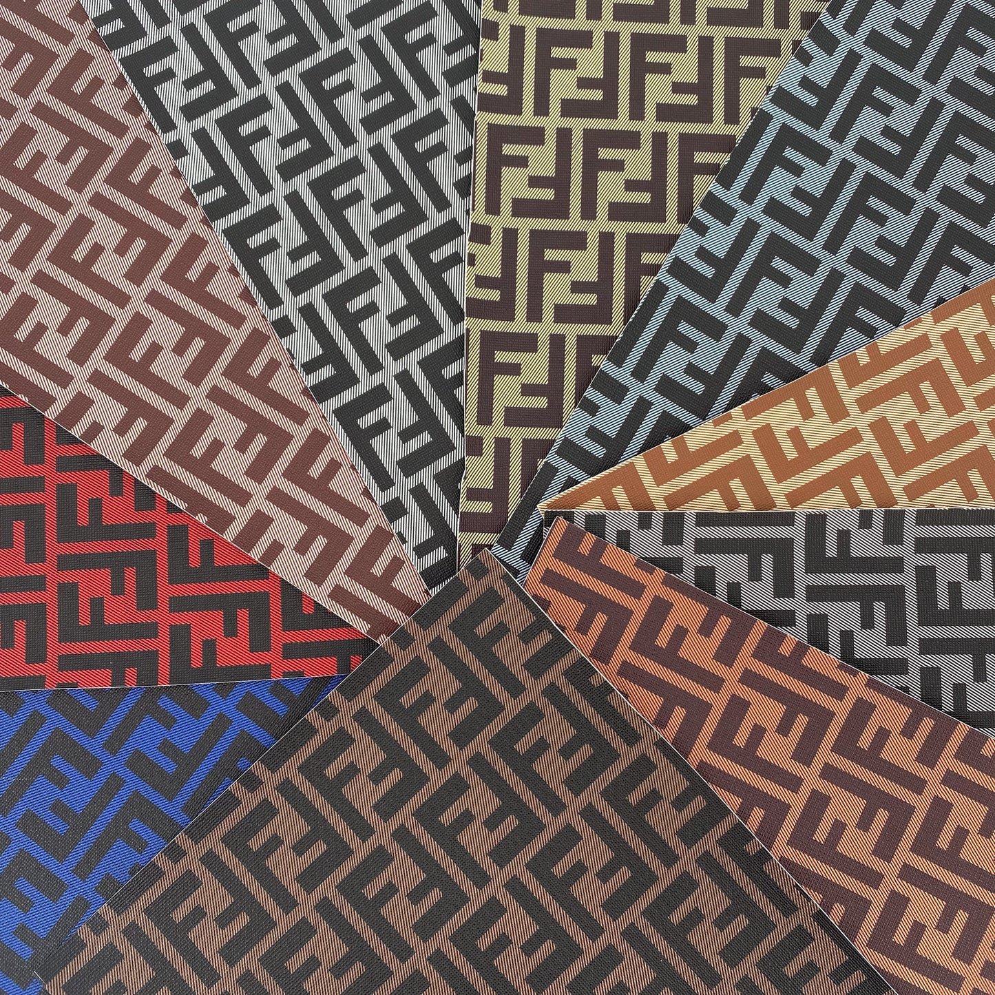 Bundle Sale: 10 Colors Group of Classic FF Pattern Leathers