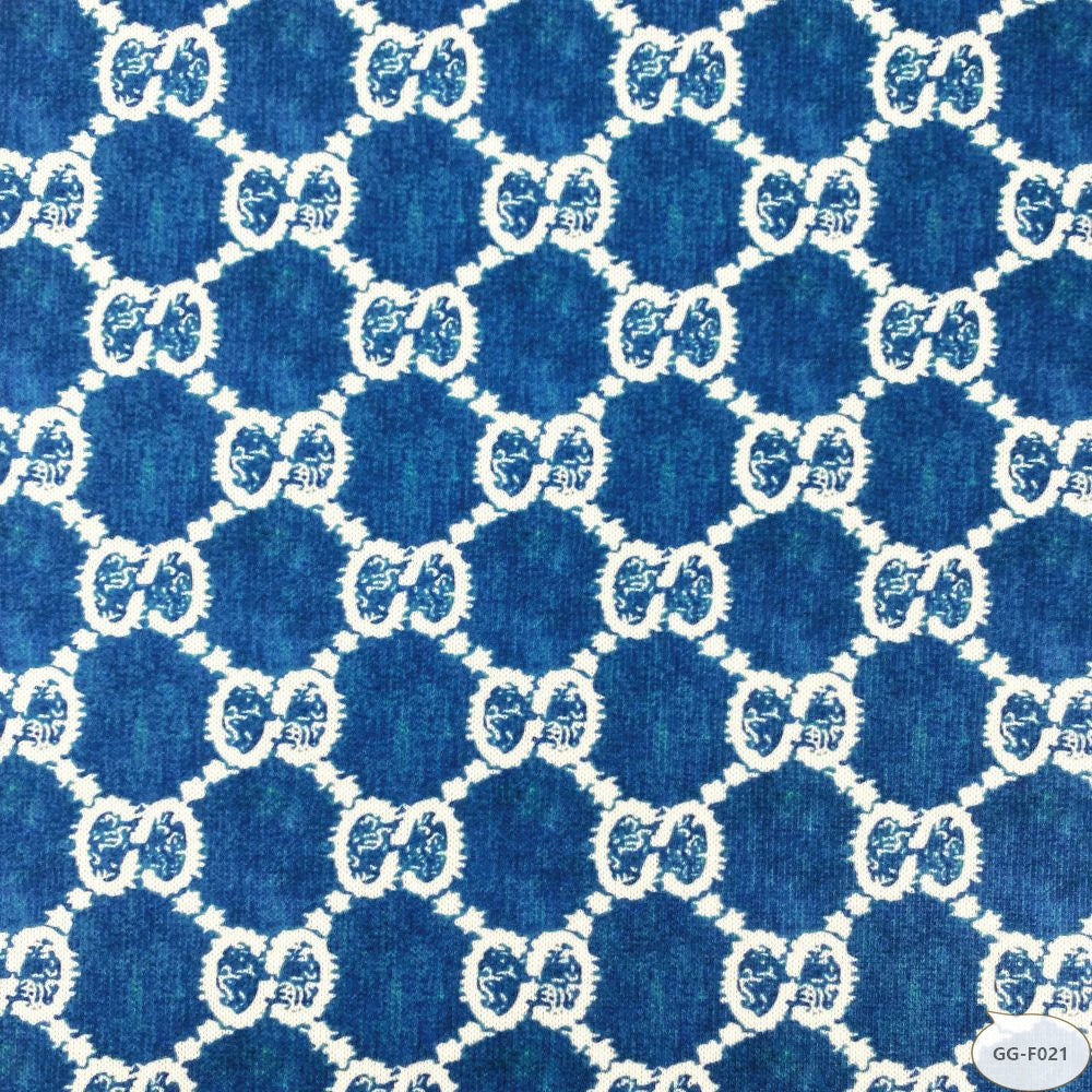 Designer inspired Gucci Pattern digital printed spandex knitted fabrics