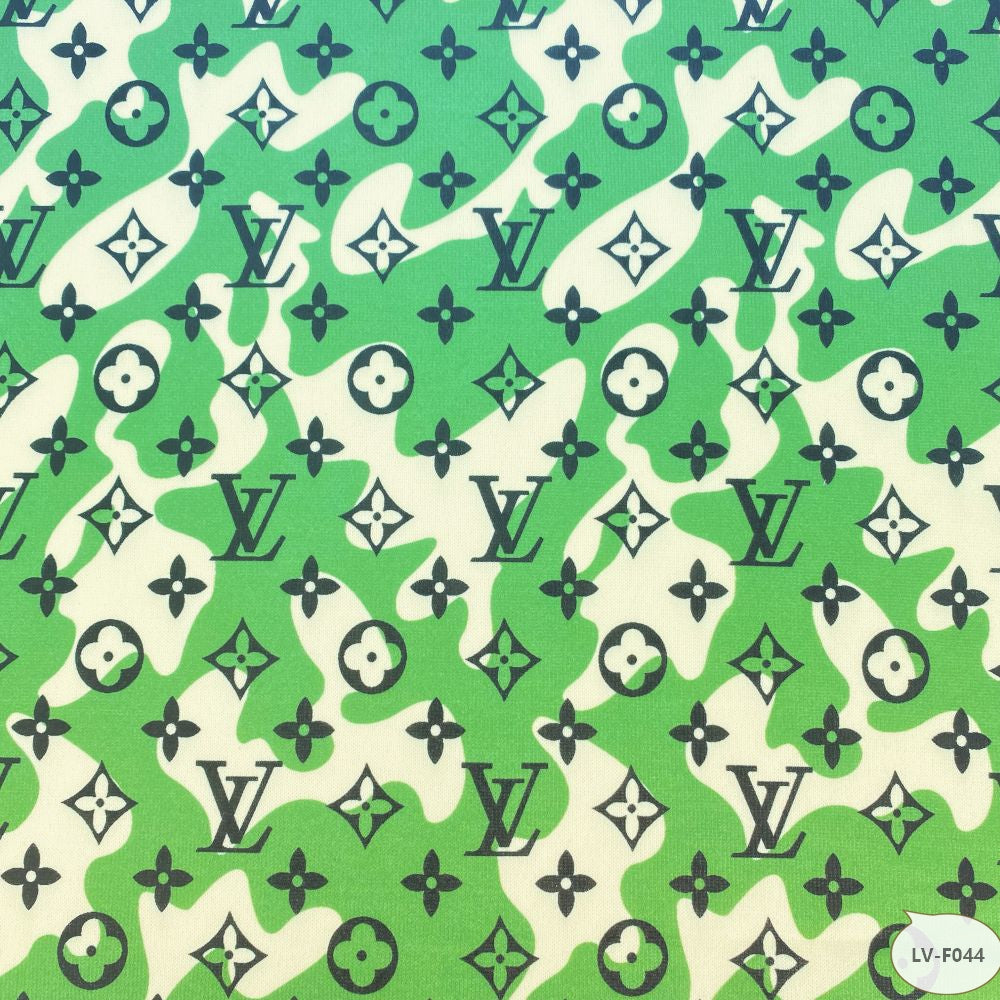 Designer inspired LV Pattern digital printed spandex knitted fabrics