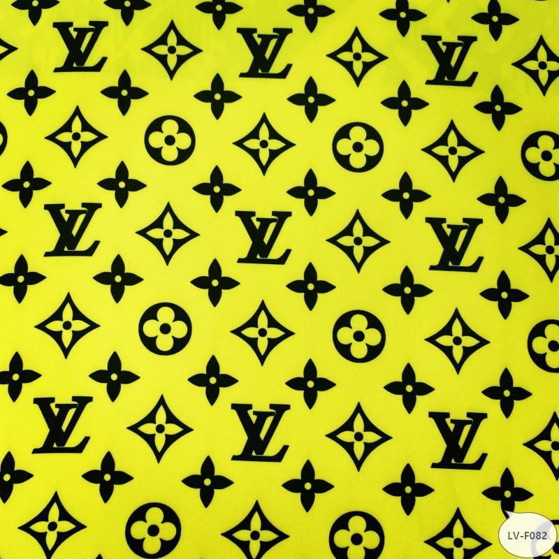 Designer inspired LV Pattern digital printed silky satin fabrics