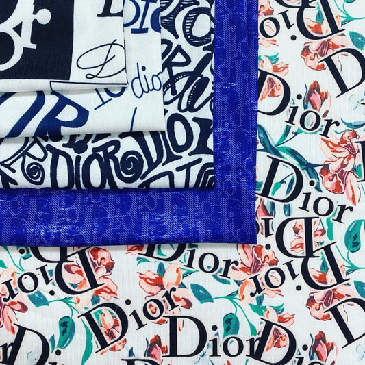 Designer inspired Dior Pattern digital printed spandex knitted fabrics