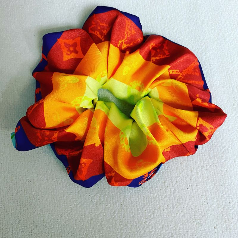 Custom LV design print hair scrunchies  ITEM NO.: HF-HD031